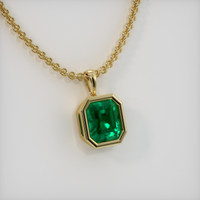 2.57 Ct. Emerald Pendant, 18K Yellow Gold 2