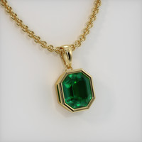 4.85 Ct. Emerald Pendant, 18K Yellow Gold 2