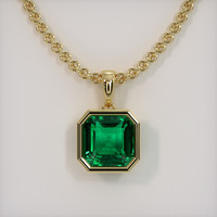 4.25 Ct. Emerald Pendant, 18K Yellow Gold 1