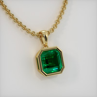 4.25 Ct. Emerald Pendant, 18K Yellow Gold 2