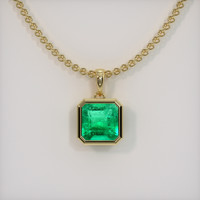 0.88 Ct. Emerald Pendant, 18K Yellow Gold 1