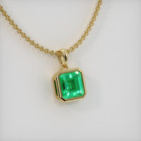 0.88 Ct. Emerald Pendant, 18K Yellow Gold 2