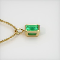 0.88 Ct. Emerald Pendant, 18K Yellow Gold 3