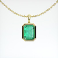 1.34 Ct. Emerald Pendant, 18K Yellow Gold 1