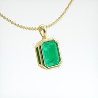 1.34 Ct. Emerald Pendant, 18K Yellow Gold 2