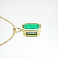 1.34 Ct. Emerald Pendant, 18K Yellow Gold 3