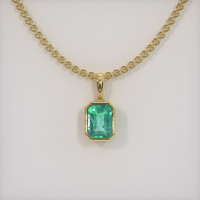 1.76 Ct. Emerald Pendant, 18K Yellow Gold 1
