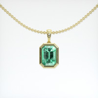 1.10 Ct. Emerald Pendant, 18K Yellow Gold 1