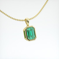 1.10 Ct. Emerald Pendant, 18K Yellow Gold 2