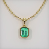 1.25 Ct. Emerald Pendant, 18K Yellow Gold 1
