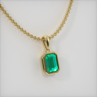 1.25 Ct. Emerald Pendant, 18K Yellow Gold 2