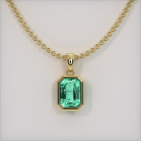 0.94 Ct. Emerald Pendant, 18K Yellow Gold 1