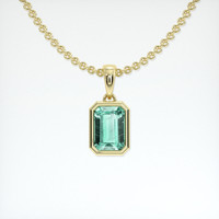 1.15 Ct. Emerald Pendant, 18K Yellow Gold 1