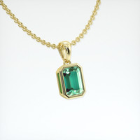 1.15 Ct. Emerald Pendant, 18K Yellow Gold 2