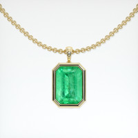 3.07 Ct. Emerald Pendant, 18K Yellow Gold 1