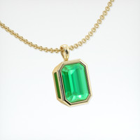 3.07 Ct. Emerald Pendant, 18K Yellow Gold 2