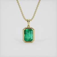 0.84 Ct. Emerald Pendant, 18K Yellow Gold 1