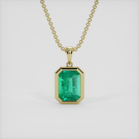 0.80 Ct. Emerald Pendant, 18K Yellow Gold 1
