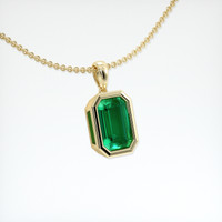 0.78 Ct. Emerald Pendant, 18K Yellow Gold 2