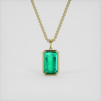 5.91 Ct. Emerald Pendant, 18K Yellow Gold 1