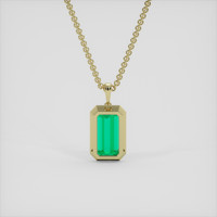 5.91 Ct. Emerald Pendant, 18K Yellow Gold 4