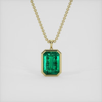 3.43 Ct. Emerald Pendant, 18K Yellow Gold 1