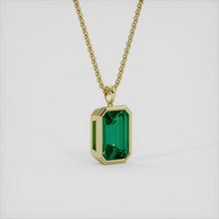 3.43 Ct. Emerald Pendant, 18K Yellow Gold 2