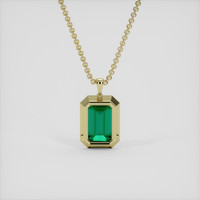 3.43 Ct. Emerald Pendant, 18K Yellow Gold 4