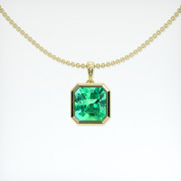 1.46 Ct. Emerald Pendant, 18K Yellow Gold 1