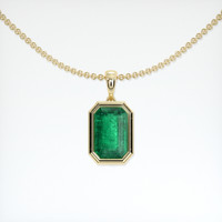 0.90 Ct. Emerald Pendant, 18K Yellow Gold 1