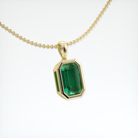 0.90 Ct. Emerald Pendant, 18K Yellow Gold 2