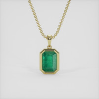 0.87 Ct. Emerald Pendant, 18K Yellow Gold 1