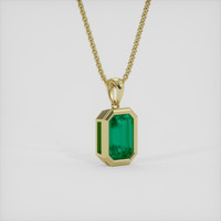 0.87 Ct. Emerald Pendant, 18K Yellow Gold 2