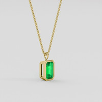 2.17 Ct. Emerald Pendant, 18K Yellow Gold 2