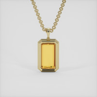 5.13 Ct. Golden Yellow Precious Topaz Pendant, 18K Yellow Gold 4
