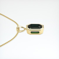 1.08 Ct. Bluish Green Sapphire Pendant, 18K Yellow Gold 3