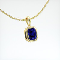 1.17 Ct. Blue Sapphire Pendant, 18K Yellow Gold 2