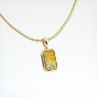 2.63 Ct. Bi Color Sapphire Pendant, 18K Yellow Gold 2