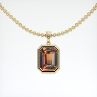 2.55 Ct. Orangish Brown Sapphire Pendant, 18K Yellow Gold 1