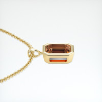2.55 Ct. Orangish Brown Sapphire Pendant, 18K Yellow Gold 3