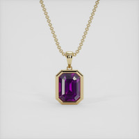 2.06 Ct. Purple Sapphire Pendant, 18K Yellow Gold 1