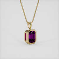 2.06 Ct. Purple Sapphire Pendant, 18K Yellow Gold 2