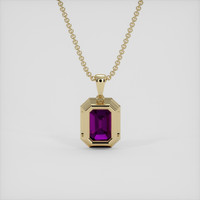 2.06 Ct. Purple Sapphire Pendant, 18K Yellow Gold 4
