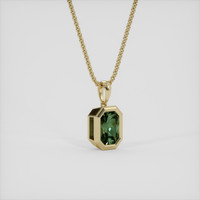 0.74 Ct. Bluish Green Sapphire Pendant, 18K Yellow Gold 2