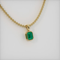 0.75 Ct. Emerald Pendant, 18K Yellow Gold 2