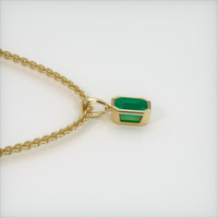 0.75 Ct. Emerald Pendant, 18K Yellow Gold 3