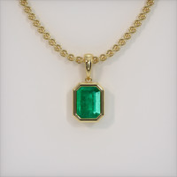 1.48 Ct. Emerald Pendant, 18K Yellow Gold 1