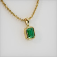 1.48 Ct. Emerald Pendant, 18K Yellow Gold 2