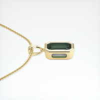0.89 Ct. Bluish Green Sapphire Pendant, 18K Yellow Gold 3
