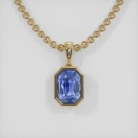 5.21 Ct. Blue Sapphire Pendant, 18K Yellow Gold 1